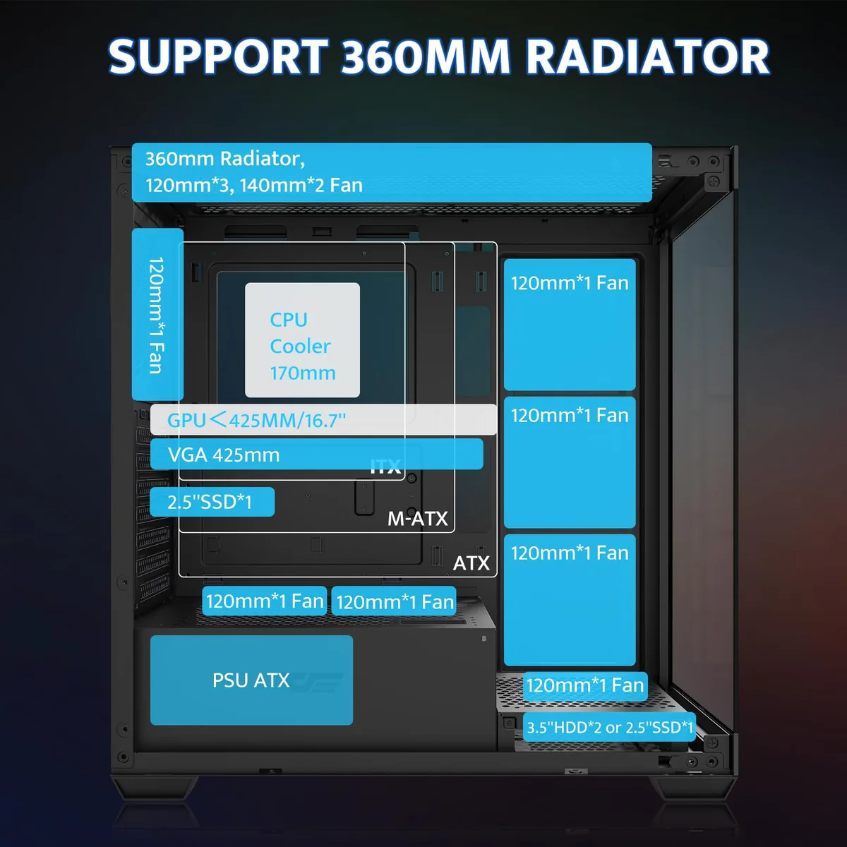 darkFlash ATX Mid-Tower (pre-instalado) foto 6