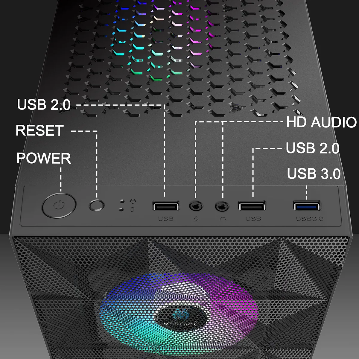MOROVOL ATX 4 ventiladores RGB foto 3