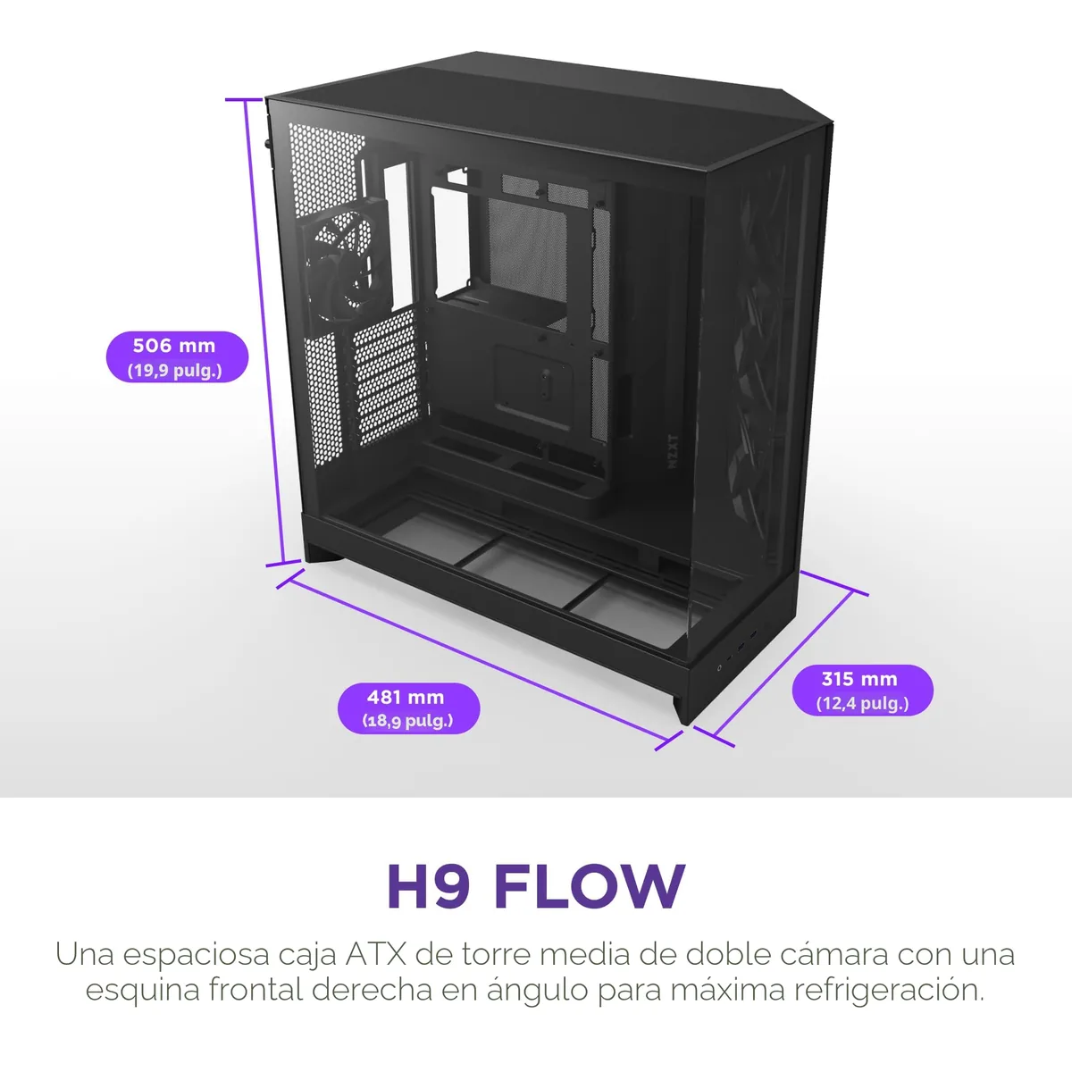 NZXT H9 Flow ATX doble cámara foto 3