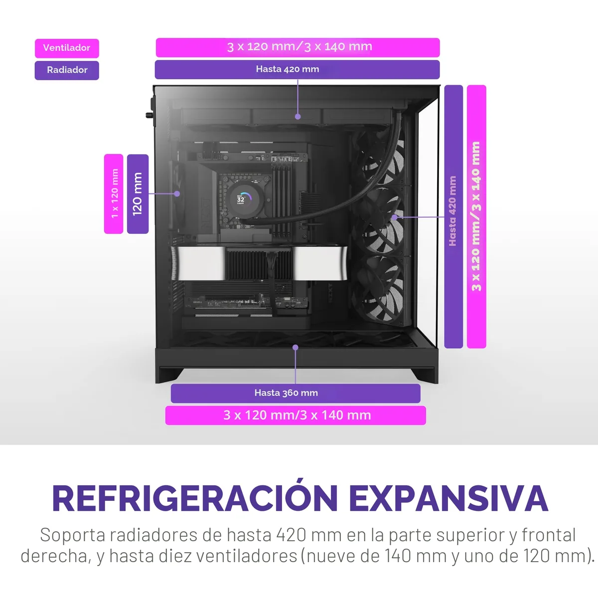 NZXT H9 Flow ATX doble cámara foto 5