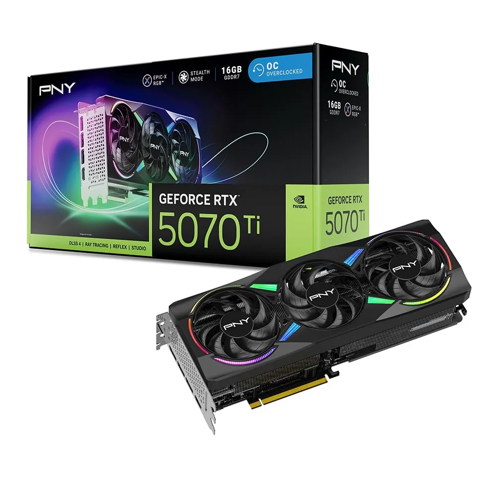 PNY GeForce RTX 5070 Ti Epic-X ARGB OC Triple Fan 16GB