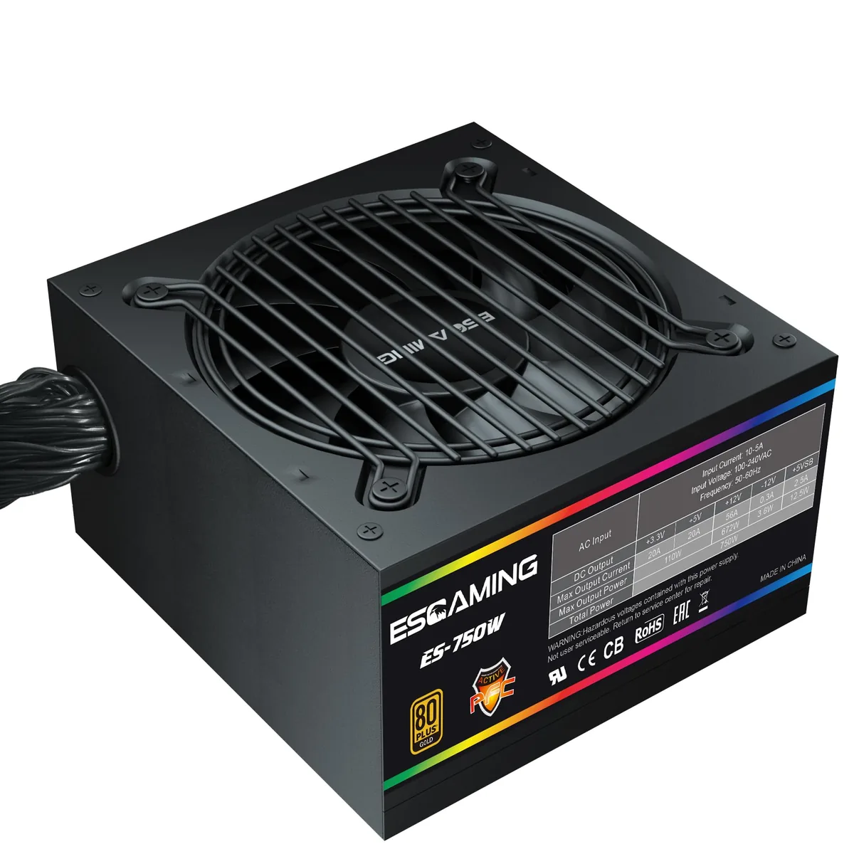 750W 80 Plus Gold Active PFC foto 2