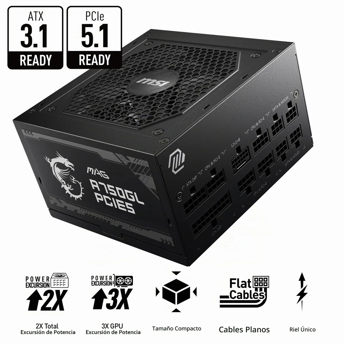 MSI MAG A750GL PCIe5 750W 80+ Gold foto 2
