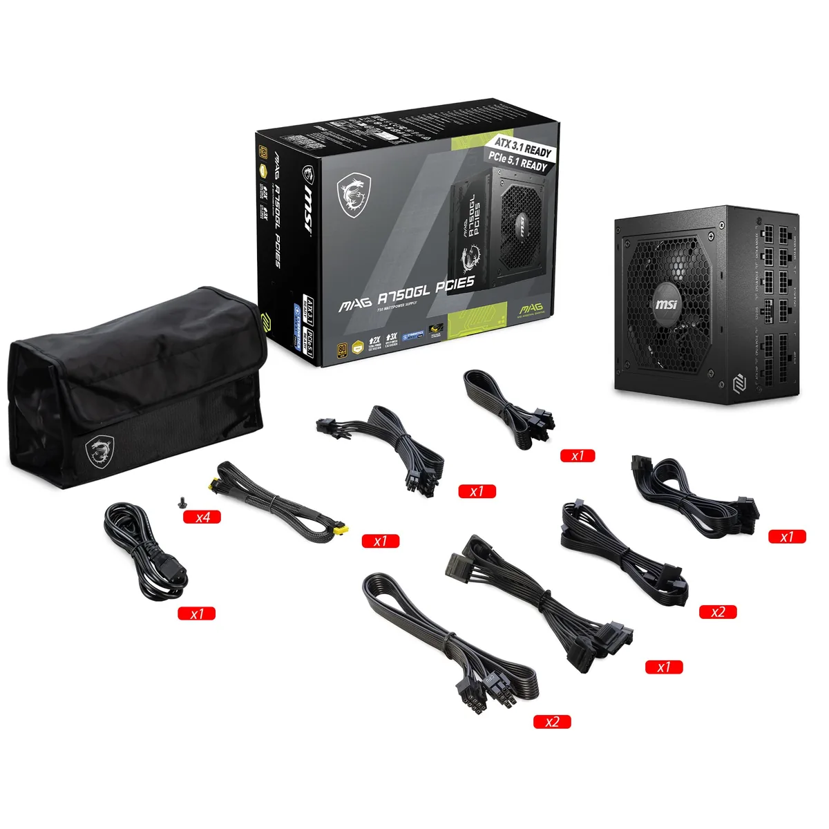 MSI MAG A750GL PCIe5 750W 80+ Gold foto 4