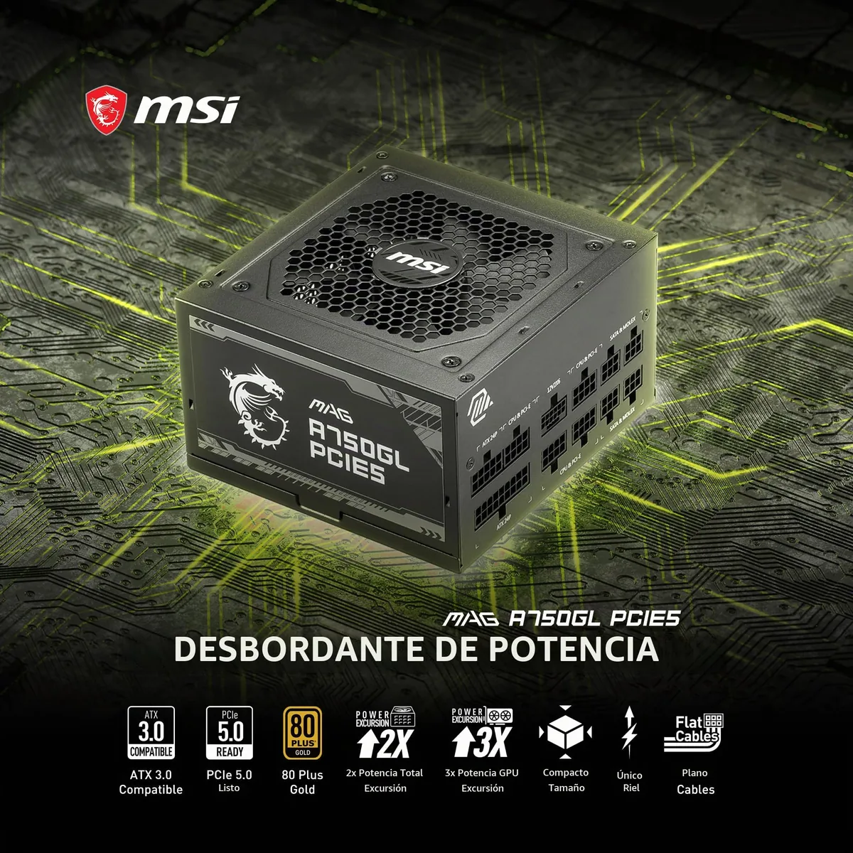 MSI MAG A750GL PCIe5 750W 80+ Gold foto 5