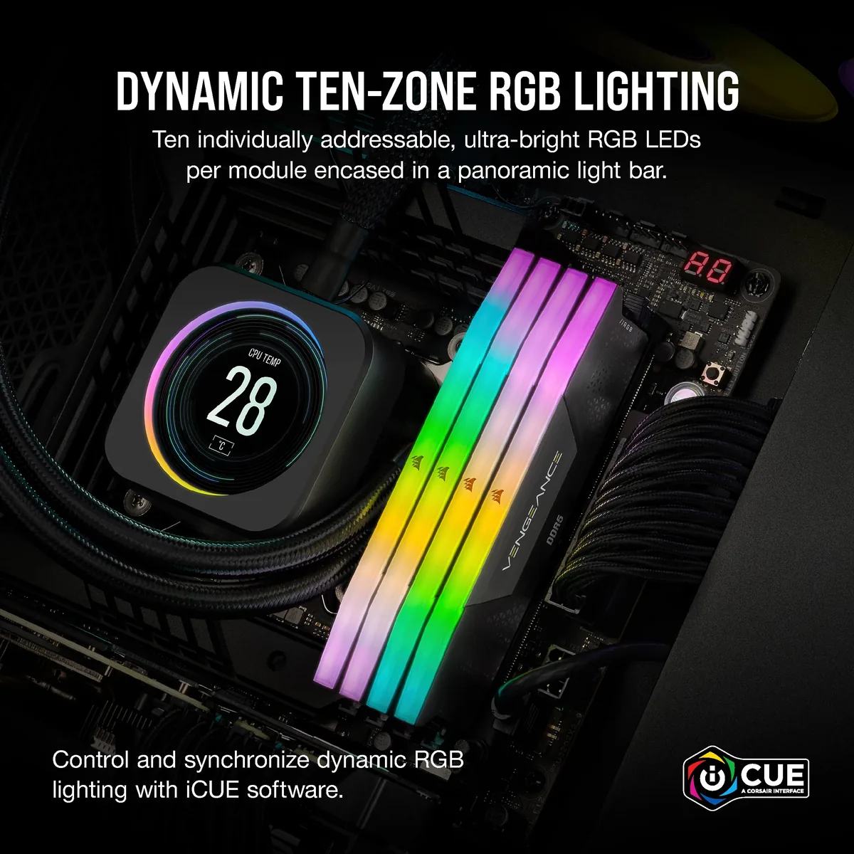 CORSAIR Vengeance RGB DDR5 32GB (2x16GB) 6000MHz CL30 foto 3