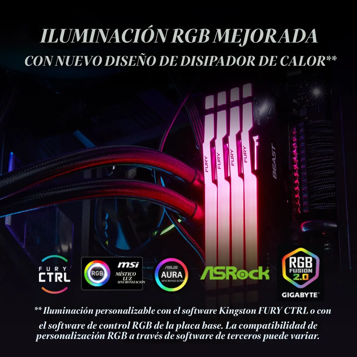 Kingston FURY Beast RGB 16GB 6000MT/s DDR5 CL36 foto 2