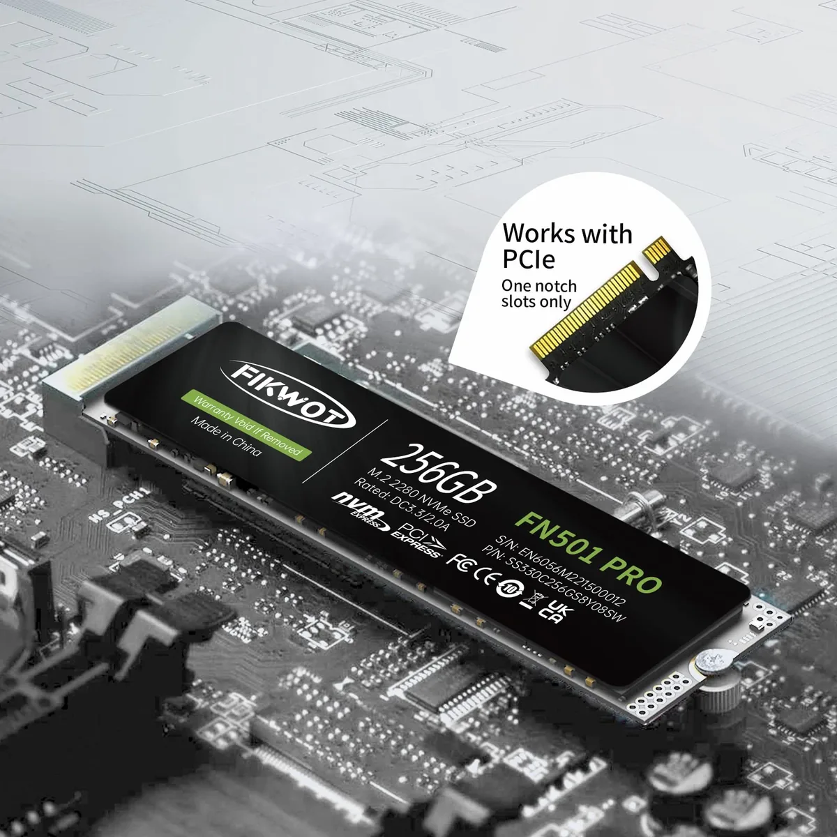 Fikwot FN501 Pro 256GB NVMe PCIe Gen3 foto 3